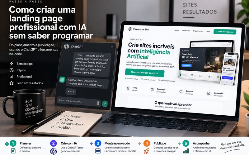 Como criar uma landing page com IA sem saber programar